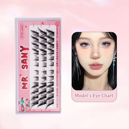 3 Reihen selbst klebende Wimpern, kein Kleber benötigt selbst klebende Wimpern cluster, wieder verwendbare vor geklebte Wimpern kein Entferner Keine Rückstände für Anfänger von Rufevee