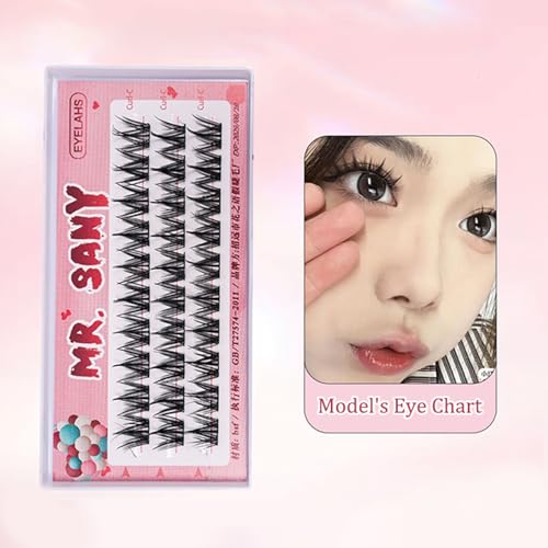 3 Reihen selbst klebende Wimpern, kein Kleber benötigt selbst klebende Wimpern cluster, wieder verwendbare vor geklebte Wimpern kein Entferner Keine Rückstände für Anfänger von Rufevee