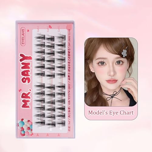 3 Reihen selbst klebende Wimpern, kein Kleber benötigt selbst klebende Wimpern cluster, wieder verwendbare vor geklebte Wimpern kein Entferner Keine Rückstände für Anfänger von Rufevee