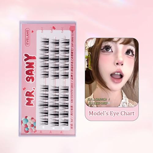 3 Reihen selbst klebende Wimpern, kein Kleber benötigt selbst klebende Wimpern cluster, wieder verwendbare vor geklebte Wimpern kein Entferner Keine Rückstände für Anfänger von Rufevee