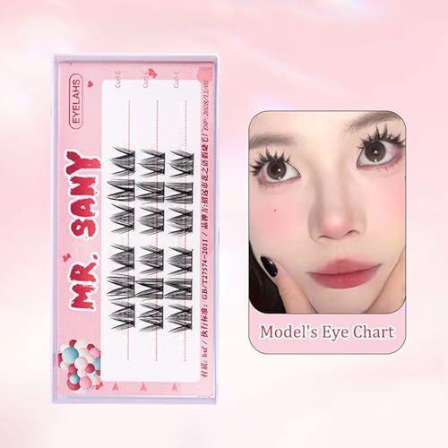 3 Reihen selbst klebende Wimpern, kein Kleber benötigt selbst klebende Wimpern cluster, wieder verwendbare vor geklebte Wimpern kein Entferner Keine Rückstände für Anfänger von Rufevee