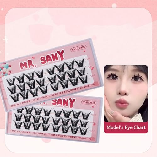 3 Reihen selbst klebende Wimpern, kein Kleber benötigt selbst klebende Wimpern cluster, wieder verwendbare vor geklebte Wimpern kein Entferner Keine Rückstände für Anfänger von Rufevee