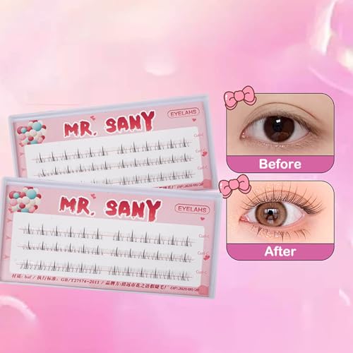 3 Reihen selbst klebende Wimpern, kein Kleber benötigt selbst klebende Wimpern cluster, wieder verwendbare vor geklebte Wimpern kein Entferner Keine Rückstände für Anfänger von Rufevee