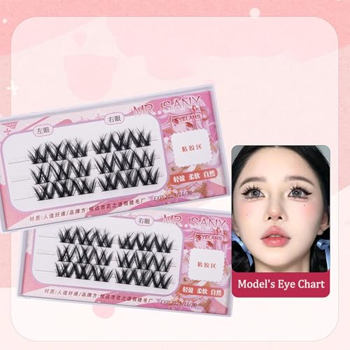 3 Reihen selbst klebende Wimpern, kein Kleber benötigt selbst klebende Wimpern cluster, wieder verwendbare vor geklebte Wimpern kein Entferner Keine Rückstände für Anfänger von Rufevee