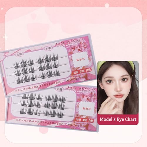 3 Reihen selbst klebende Wimpern, kein Kleber benötigt selbst klebende Wimpern cluster, wieder verwendbare vor geklebte Wimpern kein Entferner Keine Rückstände für Anfänger von Rufevee