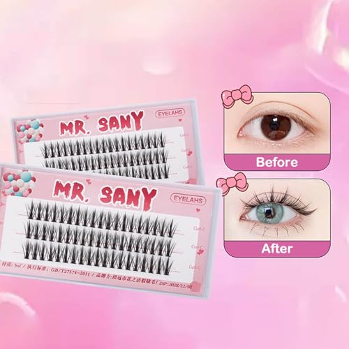 3 Reihen selbst klebende Wimpern, kein Kleber benötigt selbst klebende Wimpern cluster, wieder verwendbare vor geklebte Wimpern kein Entferner Keine Rückstände für Anfänger von Rufevee
