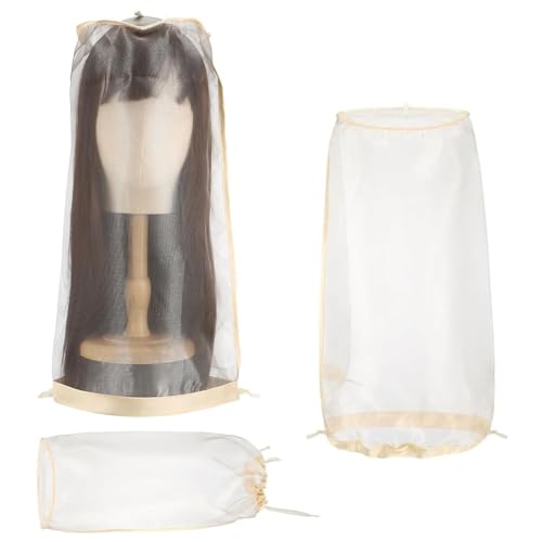 Rufevee Perücken Taschen Verstellbare Perücken aufbewahrung für mehrere Perücken mit Kordel Zug tragbare Perücken aufbewahrung Taschen von Rufevee