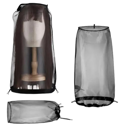 Rufevee Perücken Taschen Verstellbare Perücken aufbewahrung für mehrere Perücken mit Kordel Zug tragbare Perücken aufbewahrung Taschen von Rufevee