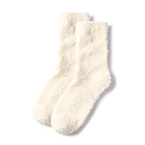 Stretchy Nerz Samt Socken für Damen und Mädchen Perfekt für Herbst und Winter Coral Velvet Thermische Plüsch Boden Socken von Rufevee