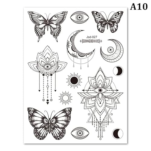 Temporäre Tattoo Sticker Papier Temporäre Tattoo Aufkleber Temporäre Tattoos Frauen und Mädchen von Rufevee