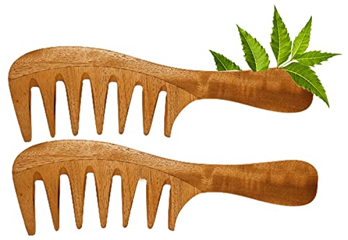 Rufiys Holzkamm für Damen und Herren, Neemholzkamm für Haarwachstum, Anti-Schuppen, Haarausfall, 2 Stück Rufiys Holzkamm für Damen und Herren, Neemholzkamm für Haarwachstum, Anti-Schuppen, Haarausfall, 2 Stück von Rufiys