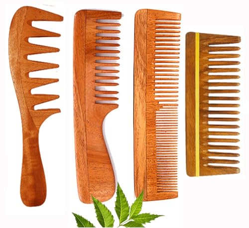 Rufiys Pure Neem Kamm, Holzkamm | Haarwachstum, Haarfall, Schuppenbekämpfung | Haarglättung, Frizz Kontrolle | Kamm für Männer Frauen - 4 Stück Rufiys Pure Neem Kamm, Holzkamm | Haarwachstum, Haarfall, Schuppenbekämpfung | Haarglättung, Frizz Kontrolle | Kamm für Männer Frauen - 4 Stück von Rufiys