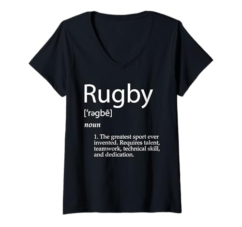 Damen Rugby Definition Lustiges Sportteam Rugby T-Shirt mit V-Ausschnitt von Rugby Player Gifts For Men and Women