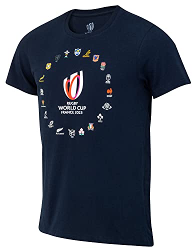 Rugby World Cup T-Shirt RWC 20 Nations – Offizielle Kollektion der Rugby-Weltmeisterschaft 2023, blau, S von Rugby World Cup