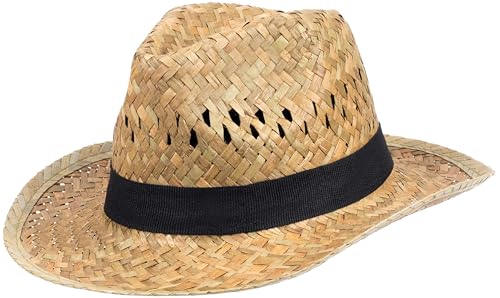 Rugged Earth Harvester – Klassischer Strohhut für Damen & Herren | Leichter & luftiger Sommerhut mit schwarzem Hutband | Perfekt für Garten, Freizeit & Urlaub von Rugged Earth