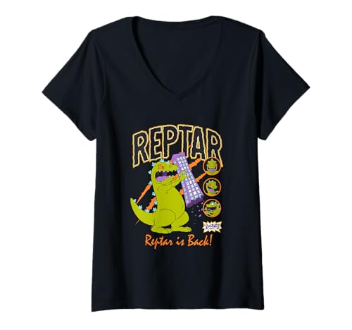 Damen Rugrats Reptar is Back T-Shirt mit V-Ausschnitt von Rugrats