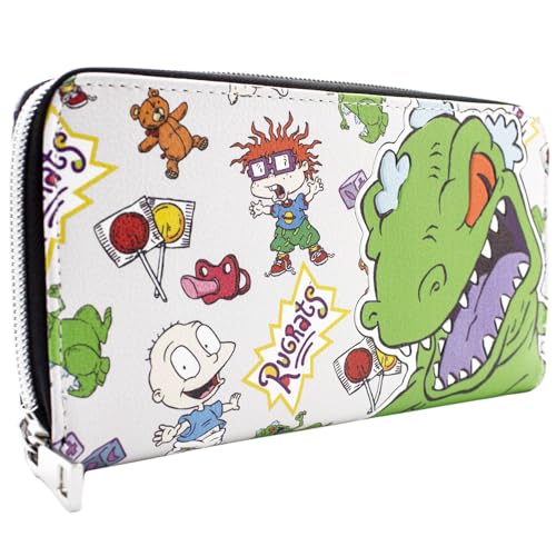 Rugrats Reptar Chuckie & Tommy Clutch Portemonnaie mit Münzfach & Kartenhalter, Grau von Rugrats