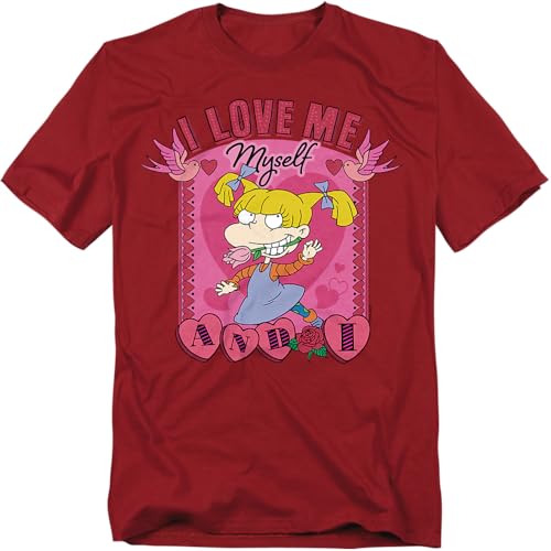 Rugrats Unisex Rutgats Valentine's Day Angelica I Love Me Myself and I, Cardinal T-Shirt, Scharlachrot, M von Rugrats