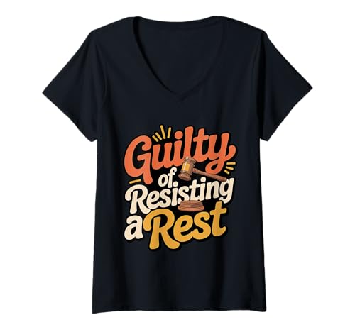 Damen Guilty Of Resisting A Rest Toddler Parenting Mom Dad |--- T-Shirt mit V-Ausschnitt von Ruheloser Elternteil und Kleinkind Humor