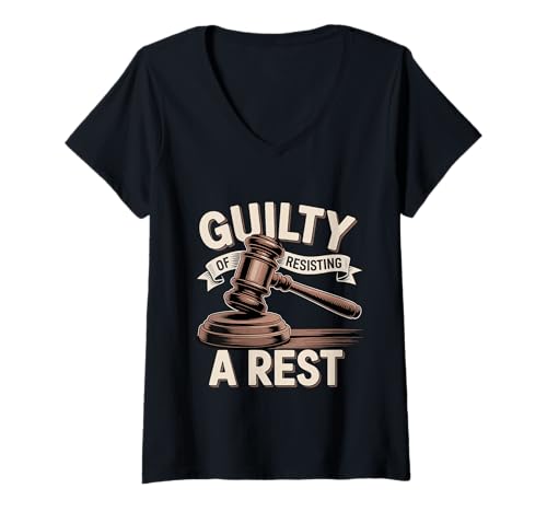 Damen Guilty of Resisting A Rest Toddler Parenting Mom Dad |- T-Shirt mit V-Ausschnitt von Ruheloser Elternteil und Kleinkind Humor
