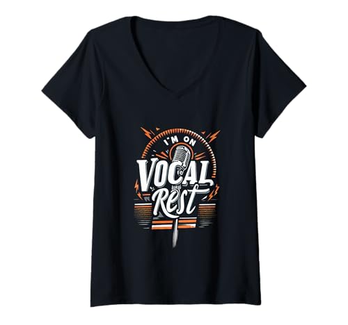 Damen I'm On Vocal Rest Wiederherstellung der Sängerstimme ||- T-Shirt mit V-Ausschnitt von Ruhepause für Sänger