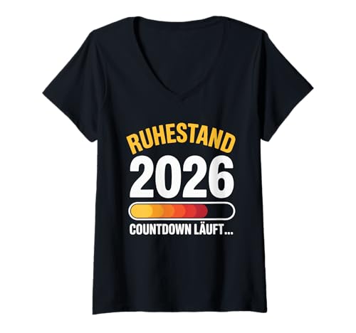 Damen Ruhestand Countdown Läuft 2026 Rentner Pensionär T-Shirt mit V-Ausschnitt Damen Ruhestand Countdown Läuft 2026 Rentner Pensionär T-Shirt mit V-Ausschnitt von Ruhestand Countdown 2026 Geschenkidee