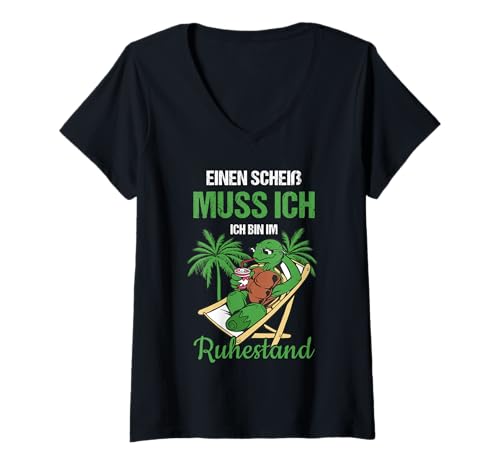 Damen Einen Scheiß Muss Ich Bin Im Ruhestand Rente T-Shirt mit V-Ausschnitt von Ruhestand Rentner Sprüche Für Oma Und Opa