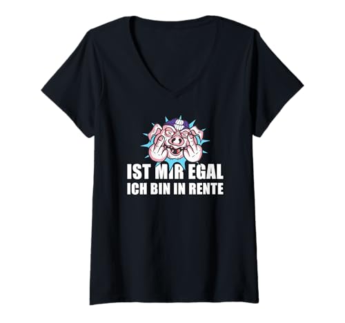 Damen Pensionierung Ist Mir Egal Ich Bin In Rente T-Shirt mit V-Ausschnitt von Ruhestand Rentner Sprüche Für Oma Und Opa