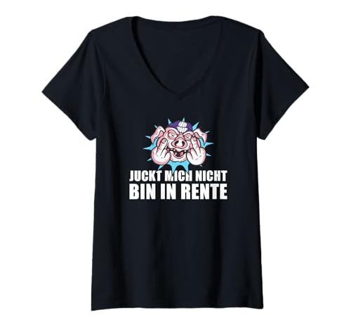 Damen Pensionierung Juckt Mich Nicht Bin In Rente T-Shirt mit V-Ausschnitt von Ruhestand Rentner Sprüche Für Oma Und Opa