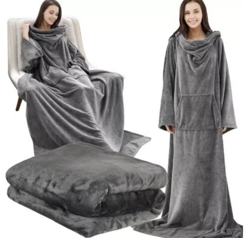 Ruhhy Bademantel Sweatshirt Bademantel XXL, Polyester, Bauchtasche, lockere Schnitt ermöglicht es Beine zu verstecken von Ruhhy