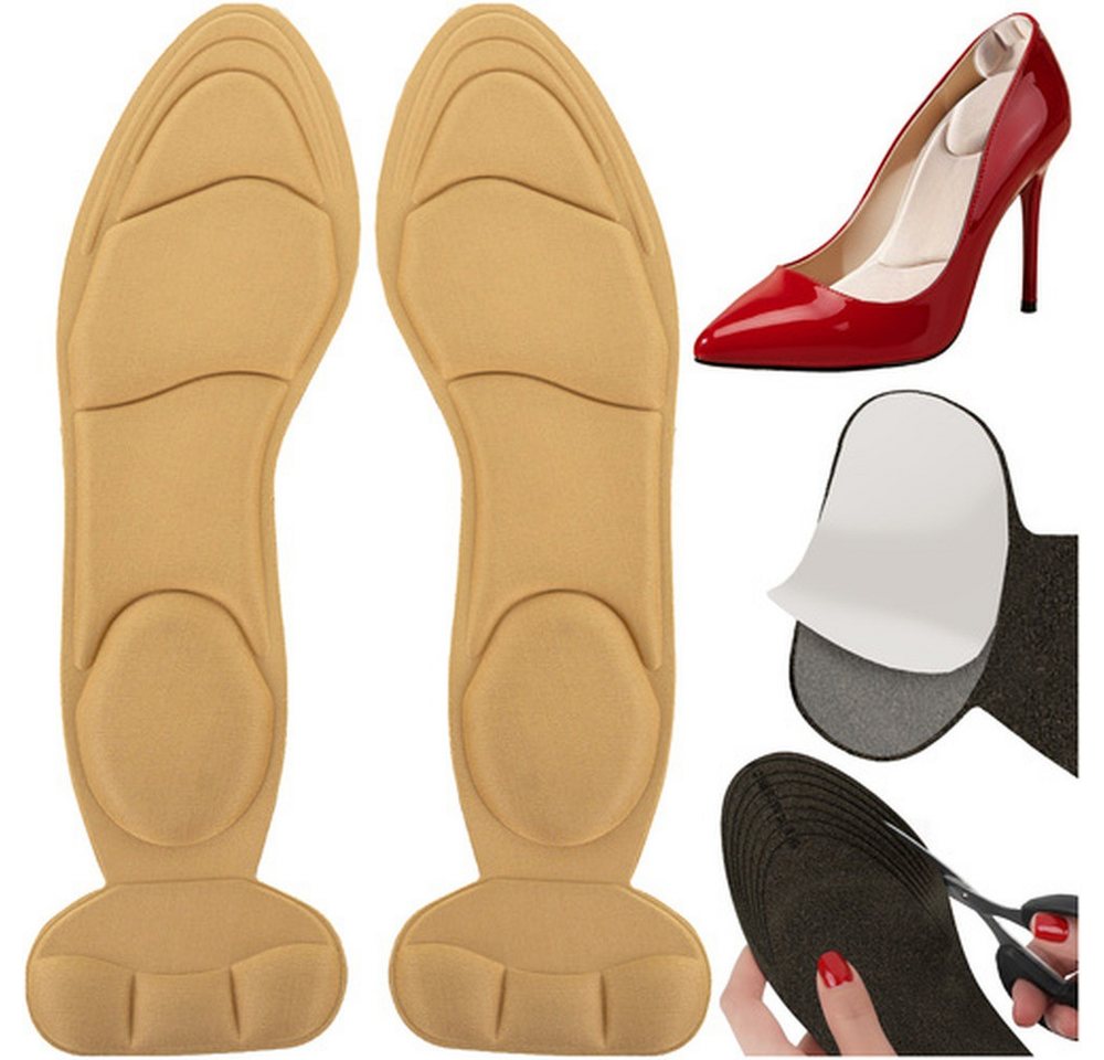Ruhhy Einlegesohlen High Heel Einlegesohlen Fersenkappen (Spar-Set, 2-tlg., zugeschnitten), Rutschen und Schmerzen bei langem Tragen von Ruhhy