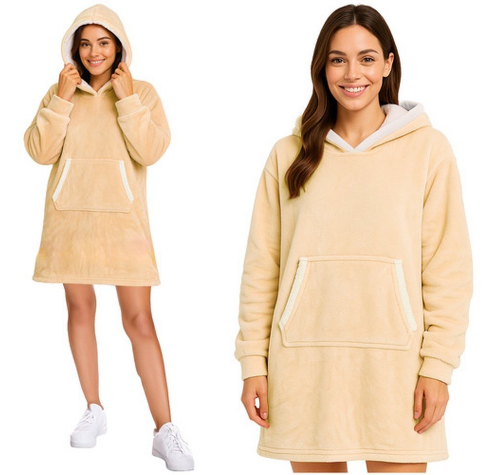 Ruhhy Longpullover Decken-Sweatshirt XXL-Hoodie (Spar-Set, oversize) Innenfutter aus Fell-/Lammfell-Imitat sorgt für wohlige Wärme von Ruhhy