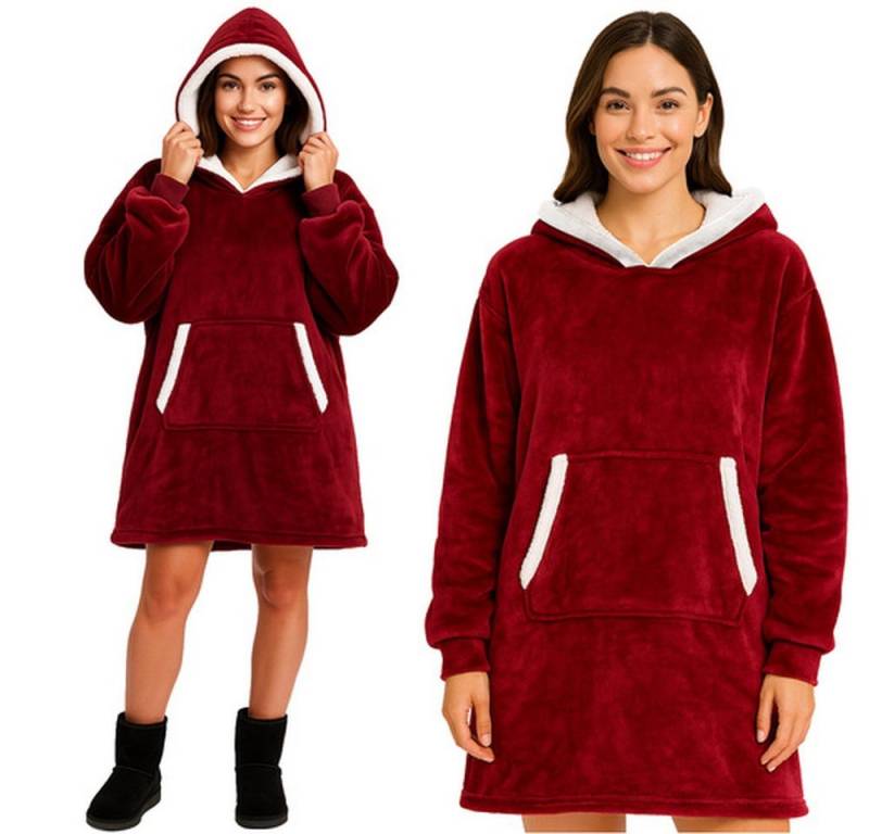 Ruhhy Longpullover Decken-Sweatshirt XXL-Hoodie (Spar-Set, oversize) Innenfutter aus Fell-/Lammfell-Imitat sorgt für wohlige Wärme von Ruhhy