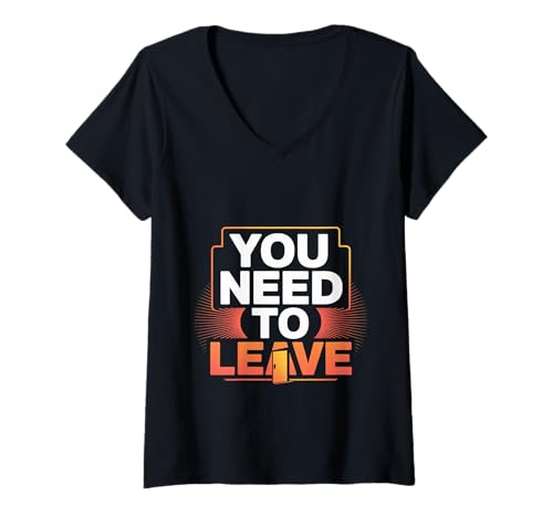 Damen You Need to Leave Introvertierter Stimmungsraum - T-Shirt mit V-Ausschnitt Damen You Need to Leave Introvertierter Stimmungsraum - T-Shirt mit V-Ausschnitt von Ruhiger introvertierter Raum