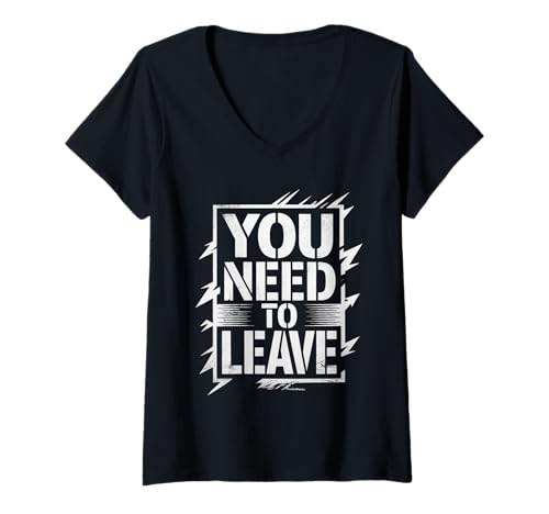 Damen You Need to Leave Introvertierter Stimmungsraum T-Shirt mit V-Ausschnitt Damen You Need to Leave Introvertierter Stimmungsraum T-Shirt mit V-Ausschnitt von Ruhiger introvertierter Raum