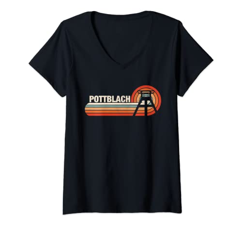 Damen Pottblach - Ruhr - Ruhrpott - Ruhrpott Kind Pottblach T-Shirt mit V-Ausschnitt von Ruhrgebiet Kinder Zeche Kohle Bergbau Outfit