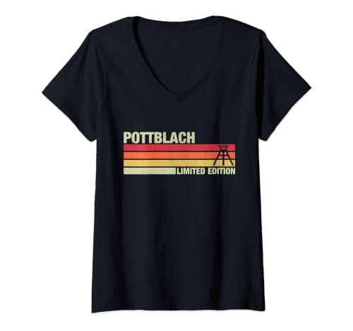 Damen Pottblach - Ruhr - Ruhrpott - Ruhrpott Kind Pottblach T-Shirt mit V-Ausschnitt von Ruhrgebiet Kinder Zeche Kohle Bergbau Outfit