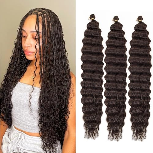 RuiFei Ocean Wave Häkelhaar-Haarverlängerung, lang, gewellt, 30 % Echthaar, gemischt, gelockt, für schwarze Frauen, Nr. 4, 61 cm, 3 Stück RuiFei Ocean Wave Häkelhaar-Haarverlängerung, lang, gewellt, 30 % Echthaar, gemischt, gelockt, für schwarze Frauen, Nr. 4, 61 cm, 3 Stück von RuiFei