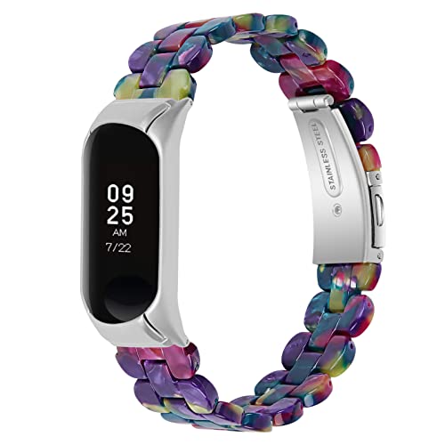 RuiRdot Armband für Mi Band 4, 5,5"-7,87" verstellbares Sportarmband leichtes Abnehmbares Gliederersatzband mit Faltschnalle Uhrenarmbänder kompatibel mit Mi Band3/Mi Band 4 (L08) von RuiRdot