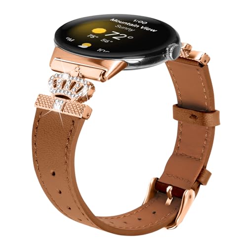 RuiRdot Armband kompatibel mit Google Pixel, verstellbares Damen-Herren-Armband aus echtem Leder mit Metallschnalle für Google Pixel/Google Pixel 2 (Braun) von RuiRdot