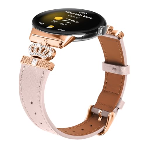 RuiRdot Armband kompatibel mit Google Pixel, verstellbares Damen-Herren-Armband aus echtem Leder mit Metallschnalle für Google Pixel/Google Pixel 2 (Rosa) von RuiRdot