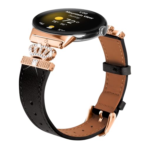 RuiRdot Armband kompatibel mit Google Pixel, verstellbares Damen-Herren-Armband aus echtem Leder mit Metallschnalle für Google Pixel/Google Pixel 2 (Schwarz) von RuiRdot