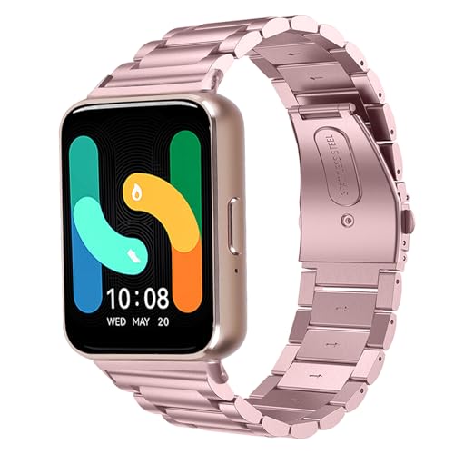 RuiRdot Armband kompatibel mit Galaxy FIT 3, Edelstahl Smart Metall Damen Armband für Galaxy FIT 3 SM-R390 (Rosa) von RuiRdot