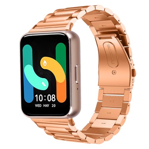 RuiRdot Armband kompatibel mit Galaxy FIT 3, Edelstahl Smart Armband Metall Damen Armband für Galaxy FIT 3 SM-R390 (Roségold) von RuiRdot