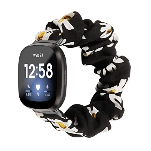 RuiRdot Armband für Sense 2 Elastische Bänder, Scrunchie Weiches Tuch Stretch Armband Frauen Elastische Riemen Solo Loop Bänder Uhrenarmband für Versa 3 /Versa 4/Sense/Sense 2 (R03) von RuiRdot