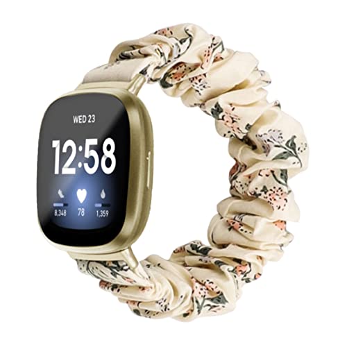 RuiRdot Versa 2 Armbander, Scrunchie Weiches Tuch Dehnbar Armband Damen Gummiband Solo-Loop-Bänder für Versa/Versa 2/Versa Lite (R08) von RuiRdot