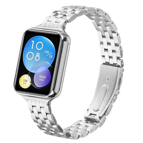 RuiRdot Watchband Kompatibel mit Mi Band 8 Pro, Metall Uhrenarmband Armband Edelstahlarmband Armband Band Ersatz Uhrenarmband für Frauen Männer (R01) von RuiRdot