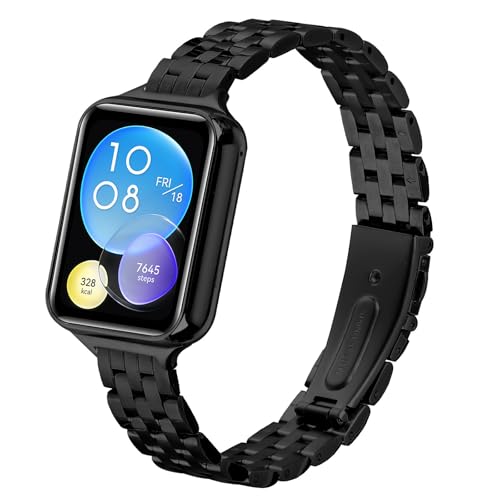 RuiRdot Watchband Kompatibel mit Mi Band 8 Pro, Metall Uhrenarmband Armband Edelstahlarmband Armband Band Ersatz Uhrenarmband für Frauen Männer (R08) von RuiRdot