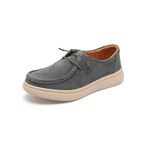 Ruiatoo Damen Wanderschuhe – Slip-on Loafers Flexible Fußfreundliche Ultraleicht Boot Freizeitschuhe, Tiefes grau, 39 EU von Ruiatoo