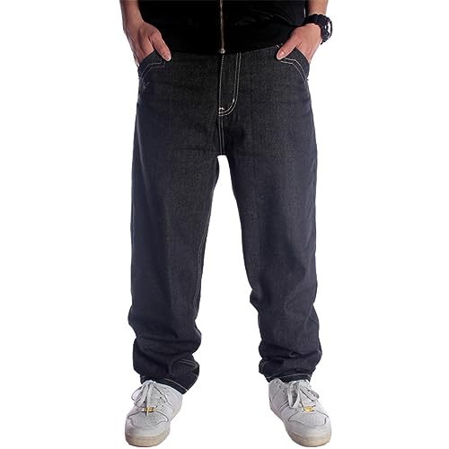Ruiatoo Men's Baggy Jeans Loose Hip Hop Denim Pants Black Jeans 44 von Ruiatoo